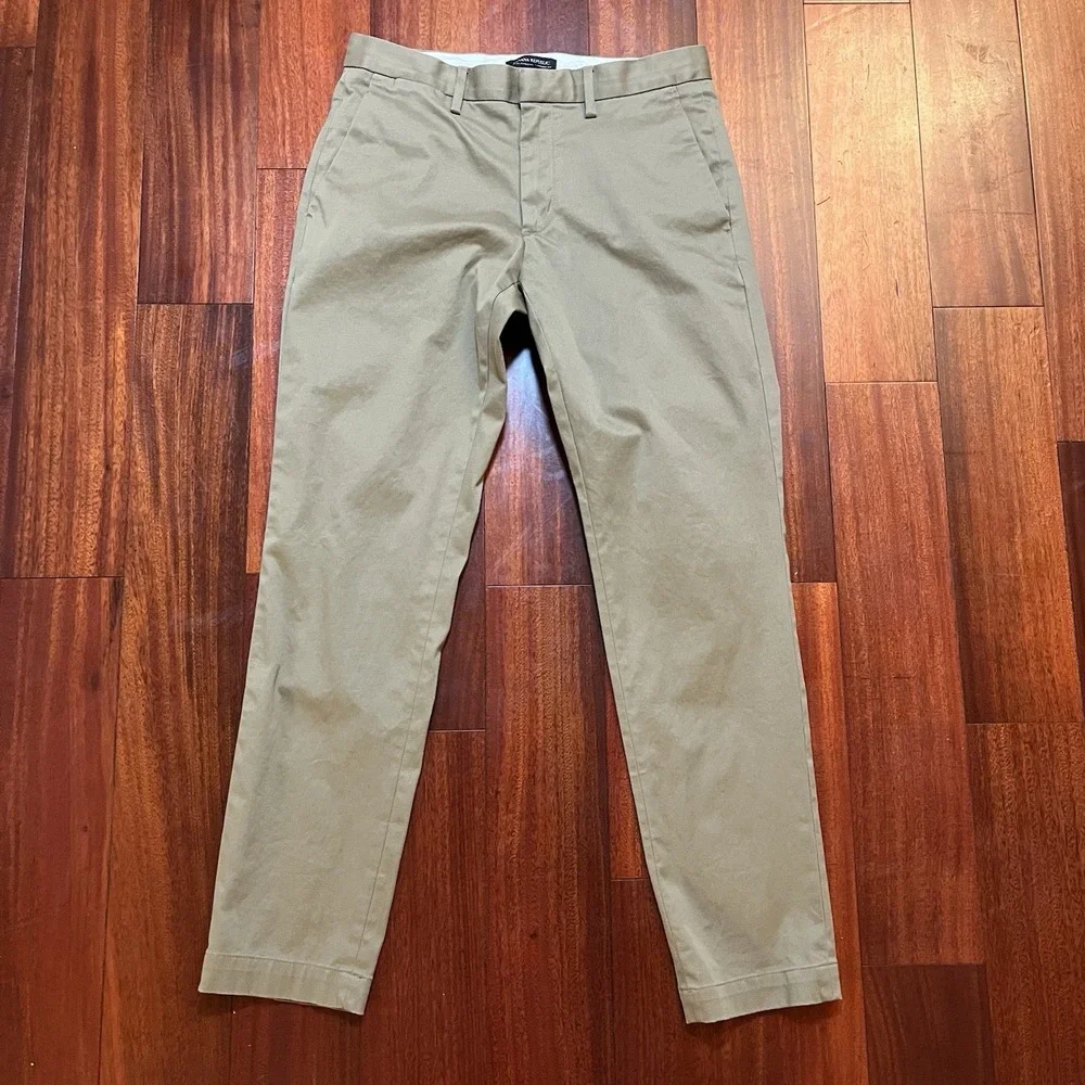 Banana Republic Pants Men 31x32 Tan Chino Mason Athletic Tapered Fit Stretch